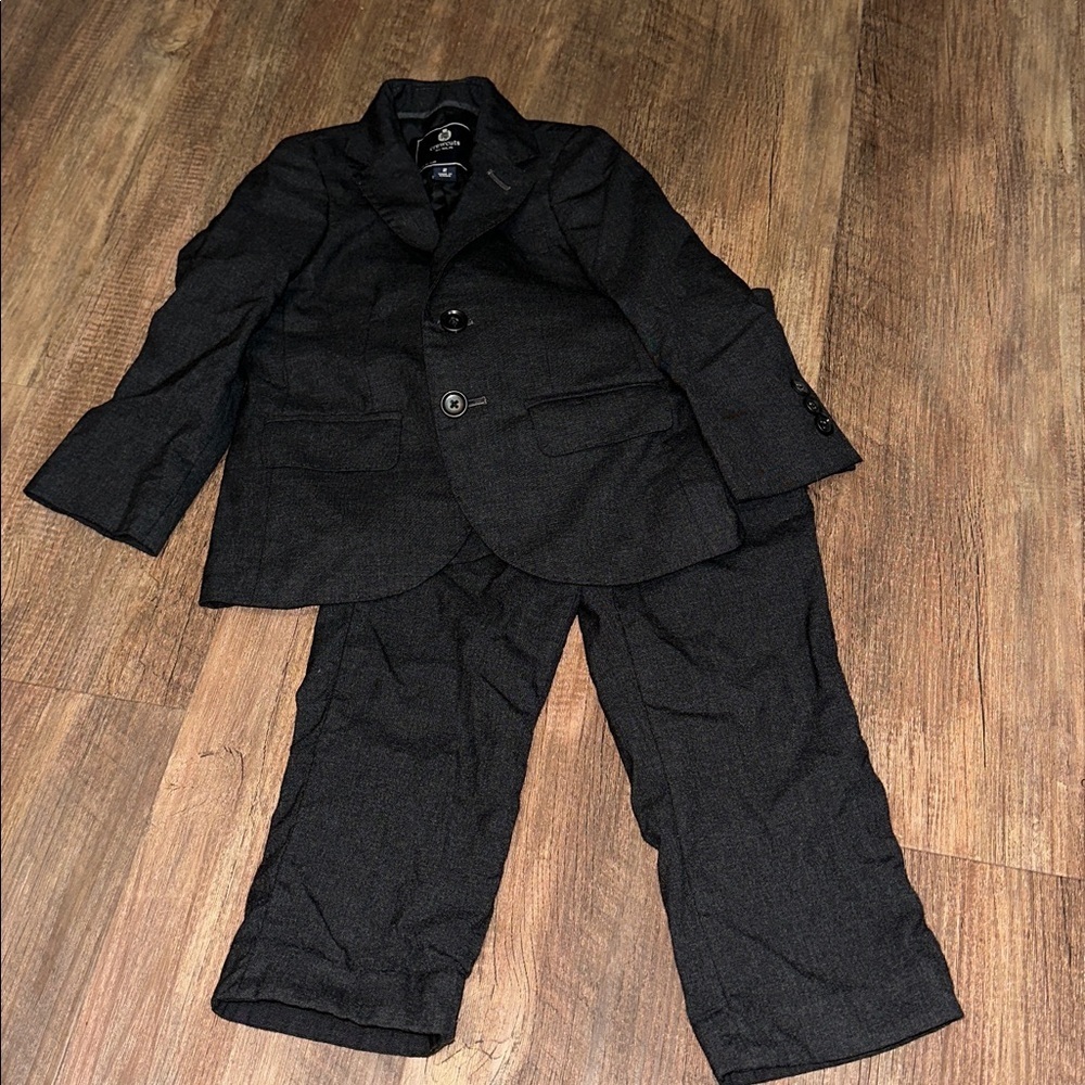Crewcuts Ludlow Boys Gray Italian Stretch Wool Suit Size 2